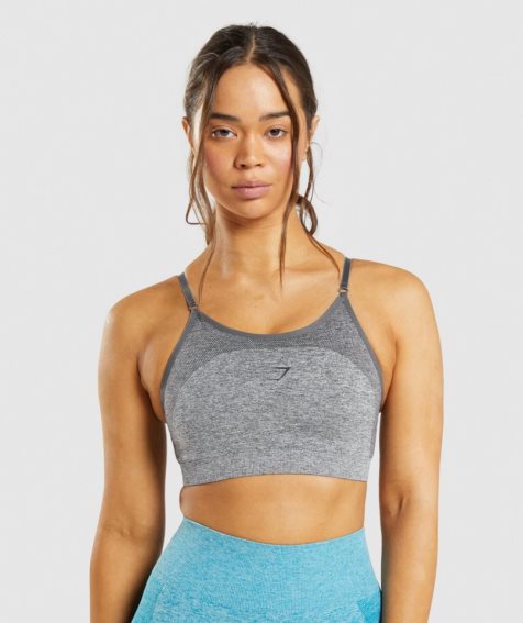 Women's Gymshark Flex Strappy Sports Bra Grey | NZ 9WSFED